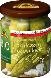Canned cucumbers with garlic, gluten-free, organic, 540 ml (220 g) - KOWALEWSKI